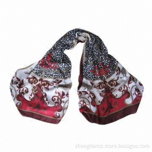 100% Polyester Scarf, Good Printing, Customized OEM Orders are Accepted
